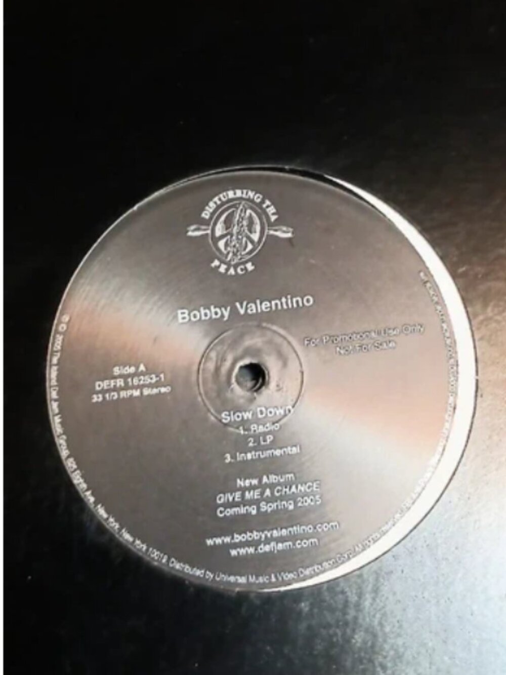 Bobby Valentino Slow Down vinyl Record Promo. Never Played! Rare dead stock